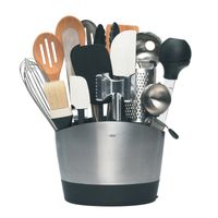 POT À USTENSILES INOX BROSSÉ ovale - Visuel 0